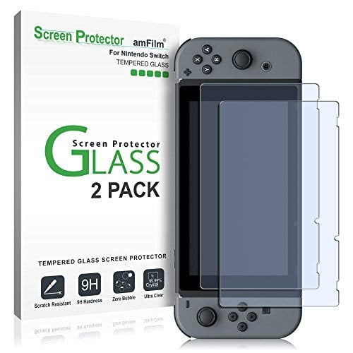 amFilm Protecteur d'Écran en Verre Trempé pour Interrupteur Nintendo 2017 (2-Pack)
