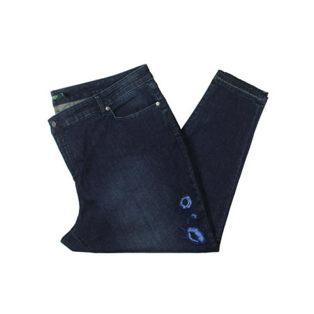 Lauren Ralph Lauren Womens Plus Embroidered Skinny Fit Cropped Jeans