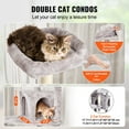 thumbnail image 3 of Cat Tree for Indoor Cats, 72" Cat Tower with 2 Cat Condos, Sisal Scratching Post, Hammock, Top Perch, Jumping Platforms 72" - Light Grey, 3 of 5