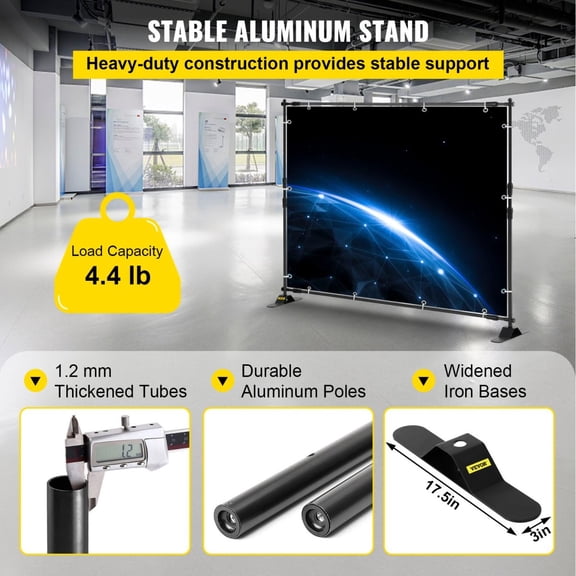 10 x 8 Ft Adjustable Step and Repeat Backdrop Banner Stand for Trade Show Exhibitor Photo Booth Background