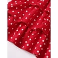 thumbnail image 2 of Kucnuzki Toddler Baby Girl Clothes 4T Spring Summer Dress 5T Classic Polka Dot Prints Ruffles Slip Dress Red, 2 of 8