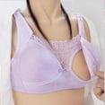 thumbnail image 2 of Gyexs Women Front Button Nursing Bra Wireless Push Up Support Maternity Comfort Seamless Breastfeeding Bra Top, Purple, Size 40, 2 of 4