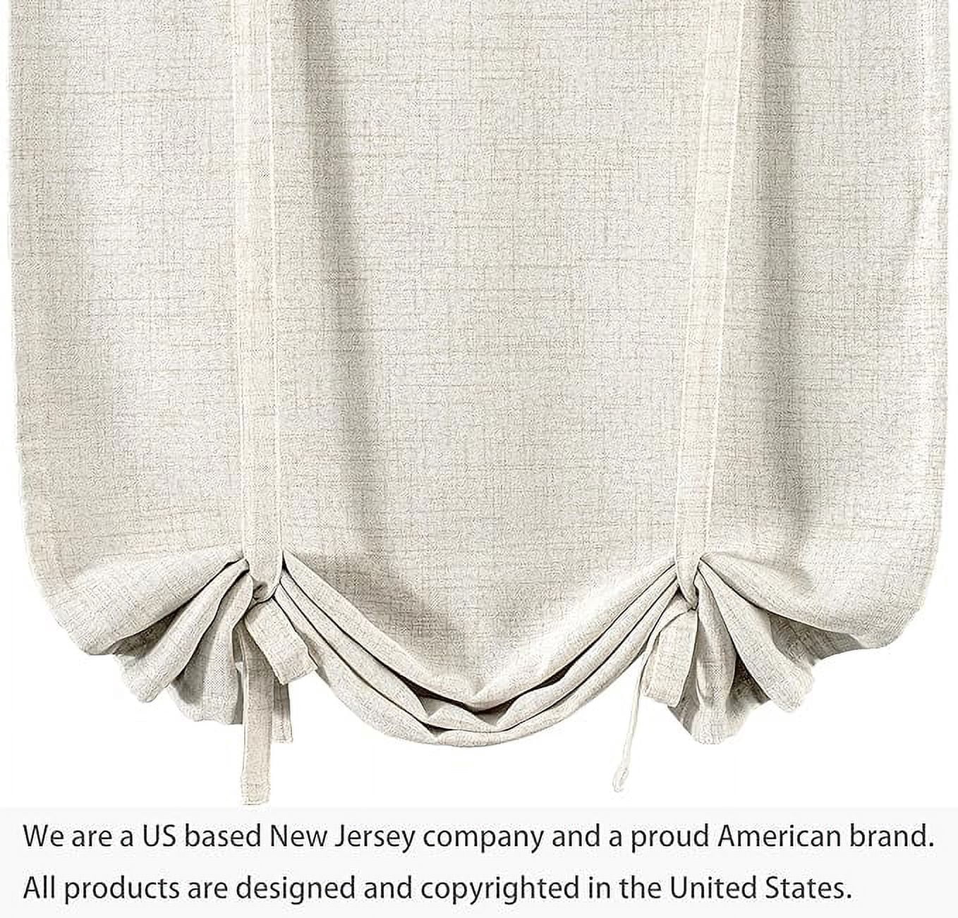 DriftAway  Blackout Linen Textured Solid Basic Room Darkening Thermal Insulated Tie Up 45"x63" - Light Linen