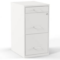 Staples 3-Drawer Vertical File Cabinet Locking Letter White 18"D (52144) 23789/52144