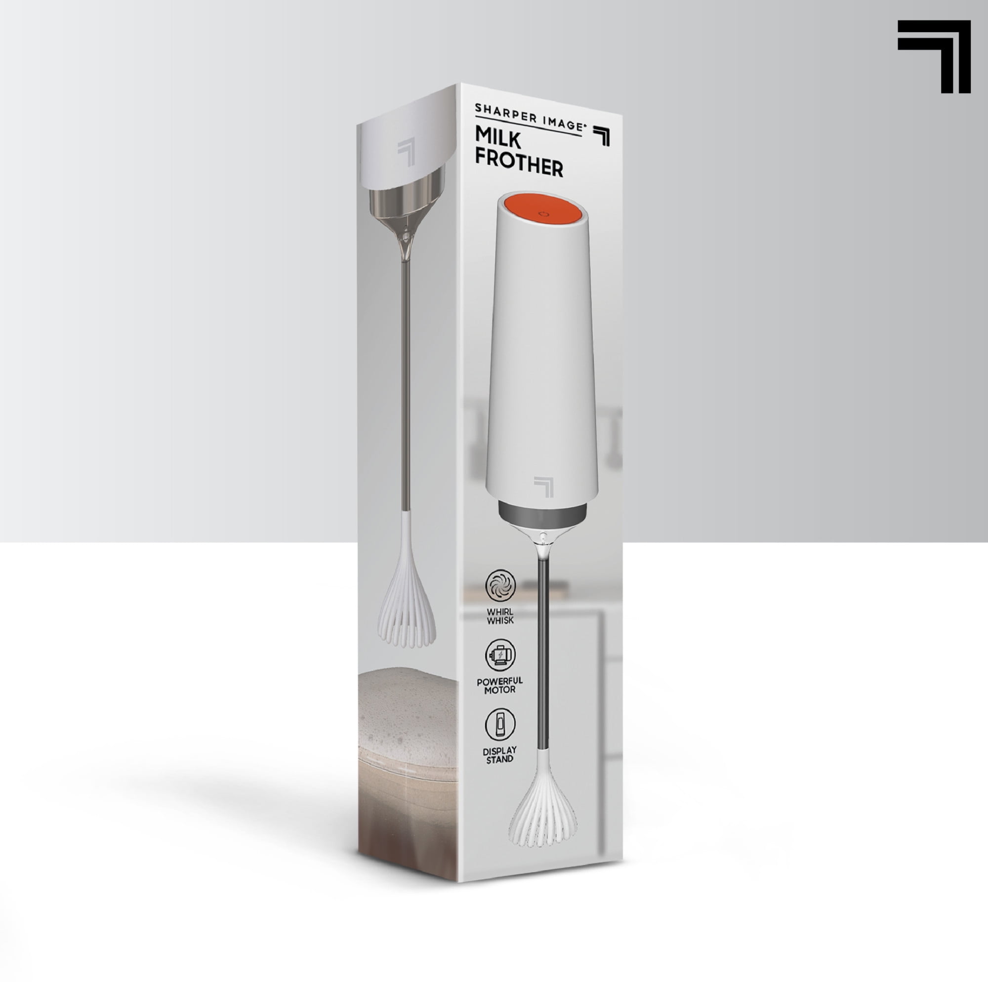 Sharper Image® Electric Milk Frother for Dense and Long-Lasting Foam Creation, White