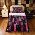 thumbnail image 2 of Manfei Glitter Leopard Print Twin Sheets, Old Fashion Abstract Bedding, Pink Black, 3-Piece, 1 Flat Sheet, 1 Fitted Sheet and 1 Pillowcase, 2 of 6