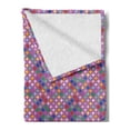 thumbnail image 2 of Abstract Soft Flannel Fleece Blanket, Retro Style Concept of Round Items with Various Colors Energetic Vibes, Cozy Plush for Indoor and Outdoor Use, 60" x 80", Fuchsia and Multicolor, by Ambesonne, 2 of 5
