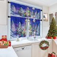 thumbnail image 2 of Christmas Tree Blue Colorful Kitchen Curtains Window Curtains and Valances Set 36 Inch, Snowman Deer Snow Winter Landscape Short Tier Curtain for Kitchen, Christmas Small Kitchen Decor, 2 of 6