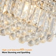 thumbnail image 3 of Jopath 39" Modern Crystal Chandelier, 8-Light Rectangle Raindrop Chandelier Luxurious Pendant Light Fixture for Kitchen Island Bar White (Bulb Not Included), 3 of 8