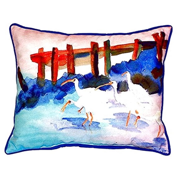 Betsy Drake SN173 11 x 14 in. White Ibises Small Indoor & Outdoor Pillow