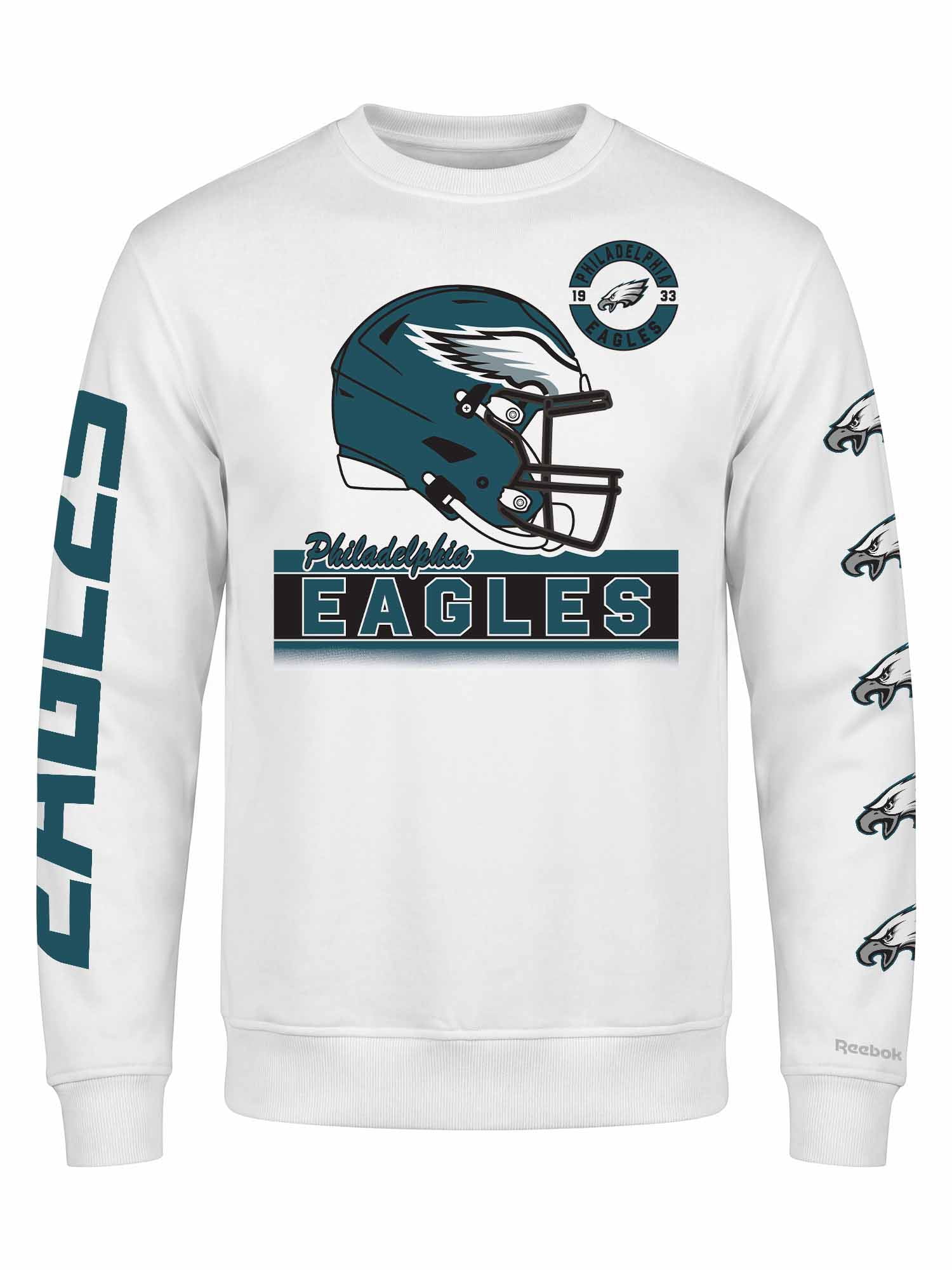 Philadelphia Eagles Reebok Mens White Crew Sweatshirt