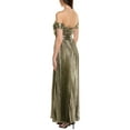 thumbnail image 2 of Tahari ASL womens  Accordion Pleated Gown, 2, Metallic, 2 of 3