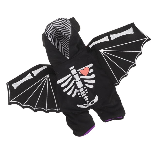 Minkissy 1Pack Bat Style Costume Black Polyester for Dogs and Cats Winter Season