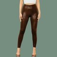 thumbnail image 2 of Wyobmus Women's Slim Snakeskin Printed Leggings High Waist Stretchy Ankle Length Yoga Pants K-Coffee, 2 of 6