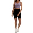 thumbnail image 2 of INSPIRE CHIC Women's V Back Wide Straps Slim Fit Full Coverage Sports Bras Longline Workout Padded Tank Top L Purple, 2 of 4