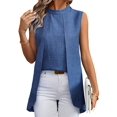 thumbnail image 2 of Womens Business Casual Tank Top Summer Sleeveless Outfits 2025 Spring Trendy Dressy Work Shirts Blue L, 2 of 9