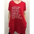 thumbnail image 2 of Get Bullish Empowered Women Empower Women (and Stab) V Neck Pocket Dress In Red With White Lettering (Large), 2 of 5