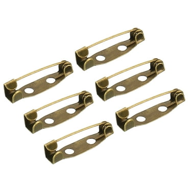 Uxcell 50Pcs Safety Bar Pins 20mm Brooch Clasp Pin Backs for ID Badges Name Cards Tags DIY Craft, Bronze Tone
