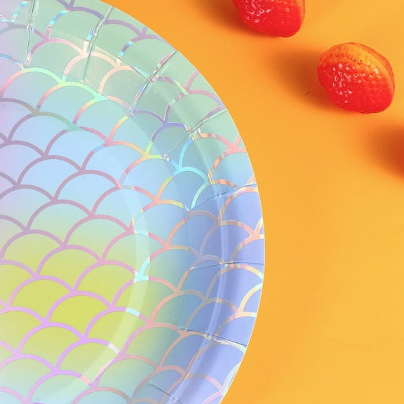 MLINS Disposable Paper Plates for Party Use Multi Color Creative Design Made from Recycled Material 7 Inches