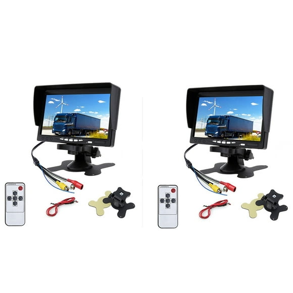 2X 12V-24V 7 Pouces TFT LCD Couleur HD Moniteur pour Caméra de Recul de Vue Arrière de Camion de Voiture CCTV