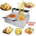 thumbnail image 1 of GOOD OFFER! Zokop Electric Countertop Deep Fryer with Dual Baskets Stainless Steel Double Tank Electric Fryer for Home and Commercial Use,12.7QT/12L/Max 5000W,Dual Tank, 1 of 9