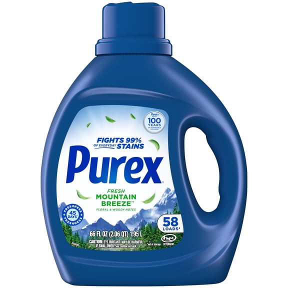 Purex Fresh Mountain Breeze Liquid Detergent, 66 fl oz, 58 loads