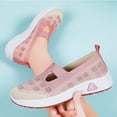 thumbnail image 4 of Plus Size Wide Width Round Toe Rhinestone Women's Dress Shoes Comfortable Office Work Daily Wear Spring Summer Pink 7.5, 4 of 9
