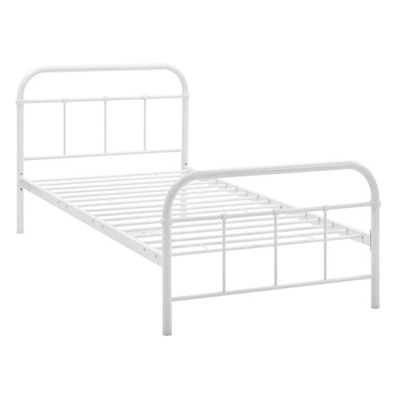 Modway Maisie Twin Stainless Steel Bed Frame-Color:White