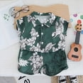 thumbnail image 5 of Baby Boy Outfits Kids Summer Clothes Child Cotton Rolled Prints Sleeveless Beach 6M 12M 18M 24M 3T 4T Tops+Shorts Tops T-Shirt+Pants Shorts 2PCS Set, 5 of 5