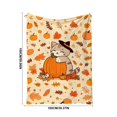 thumbnail image 3 of Sahpxhe Fall Throw Blanket, Cute Cat with Witch Hat Maple Leaf Print Soft Flannel Blanket for Sofa Couch Bedroom Home Decor, 3 of 5