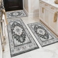 thumbnail image 2 of BlueDreamer Kitchen Rugs，Non Slip 3Pcs, Kitchen Mats for Floor Waterproof & Stain Resistant Carpet Area Rug for Kitchen, Laundry Room, Hallway, 2 of 12