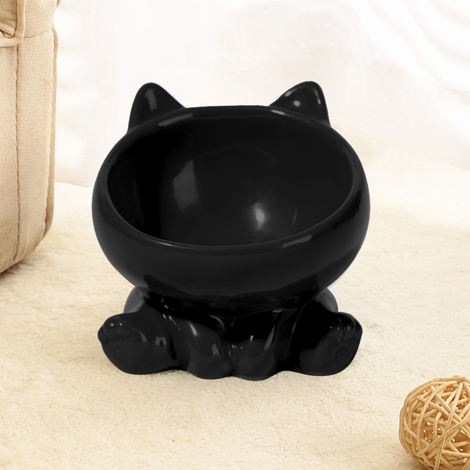 Pet Bowl, Elevated Ceramic Cat Bowl, Reducing Neck Bending and Pressure, for Indoor Cats and Small Dogs Food Bowls, 4x5in