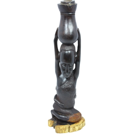 Hardwood Collectible Figurine Makonde Candle Holder