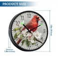 thumbnail image 3 of Voice Activated Clock with Glow Light 12 Inch Large Silent Wall Clock Battery Operated for Home Decor Beautiful Red Bird, 3 of 8