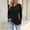 Black, variant on Women's Tops Solid Round-Neck Cut-Out Panel Long-Sleeve Ribbed Top Khaki Size S