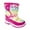 Fuchsia /Multi, variant on Rugged Bear Girls Synthetic Hook & Loop Snow Boots