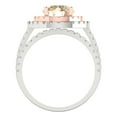 thumbnail image 4 of 2.68 ct Brilliant Round Cut Natural Morganite 18K White/Rose Gold Halo Solitaire with Accents Engagement Bridal Wedding Ring Band Set size 10.5, 4 of 7
