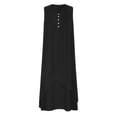 thumbnail image 5 of YuXingFu Dresses for Women Maxi Crew Neck Plus Size Womens Dress Sleeveless Solid Color Long Casual Summer Black XL, 5 of 8