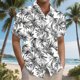 thumbnail image 3 of Blusa y camisa de manga corta con cuello vuelto para hombre, camisa hawaiana informal con estampado floral, camisa de manga corta con solapa, blusa, camisa de poliéster para hombre, 3 of 6