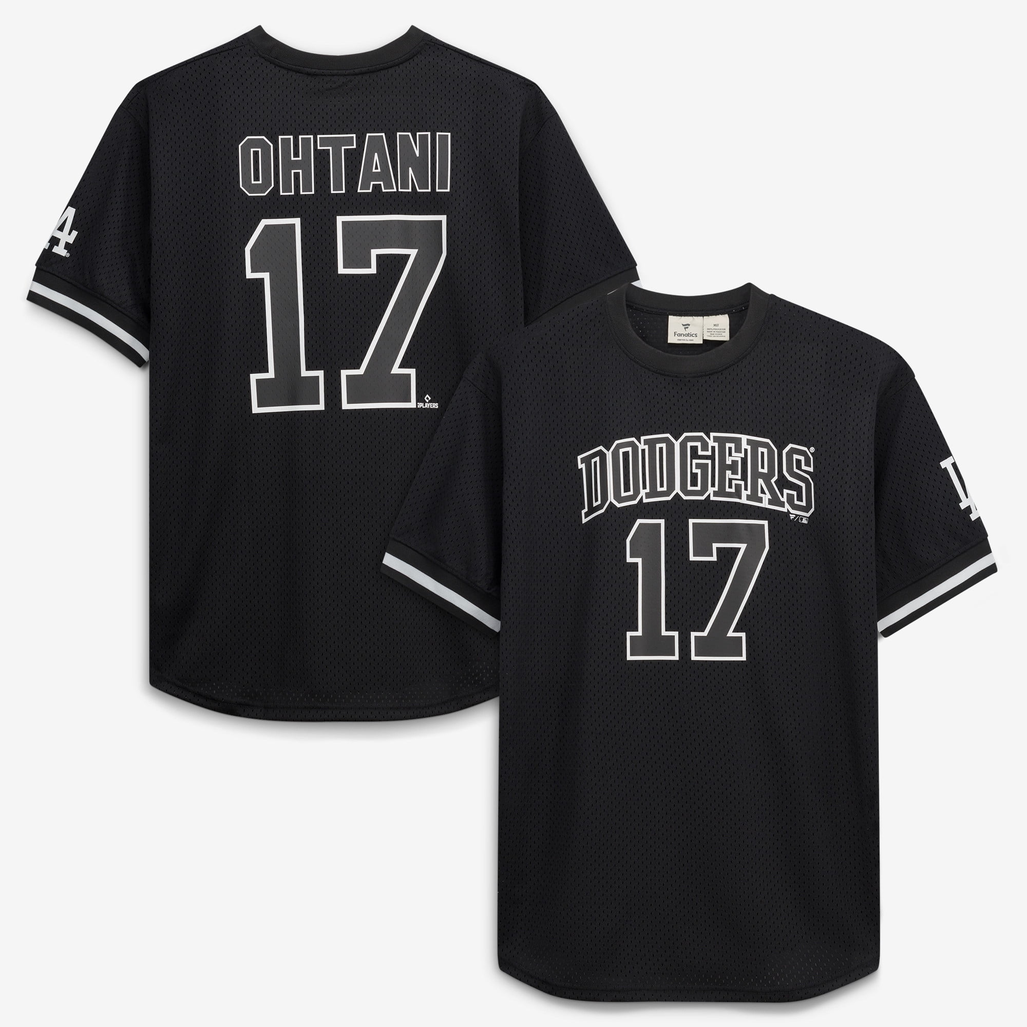 Men's Fanatics Shohei Ohtani Black/White Los Angeles Dodgers Big & Tall Heavyweight Mesh Jersey