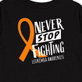 thumbnail image 4 of Inktastic Never Stop Fighting Leukemia Awareness Orange Ribbon Boys or Girls Long Sleeve Toddler T-Shirt, 4 of 5