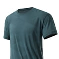 thumbnail image 5 of QIUOMBBP Quick Dry Shirts for Men Short Sleeve Crew Neck Eyelet Breathable Training Tshirt Summer Lightweight Gym Athletic Tees Green XXL, 5 of 6