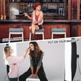 thumbnail image 4 of Patiojoy 4PCS Saddle Bar Stools Backless Nailhead Counter Stool with Grey Cushions White, 4 of 6