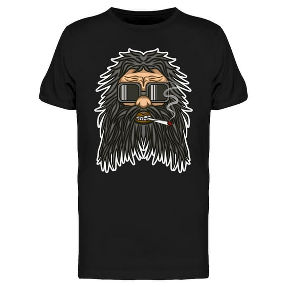 Smoker Man With Thick Beard T-Shirt Men -Image by Shutterstock, Male 3X-Large