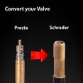 thumbnail image 2 of Bike Valve Transformer, Presta To Schrader Adapter For Quick Inflate Tire With Standard Pump Or Air Compressor, Easy To Install, Durable Build With Precision Threads, 5 Green, 2 of 5