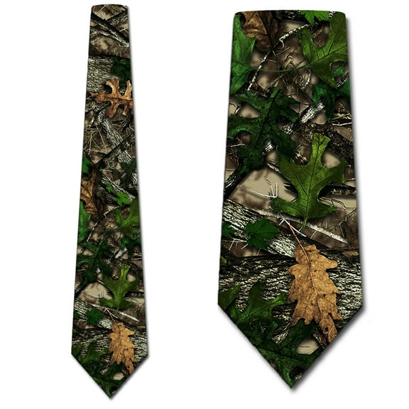 Camouflage Ties Foliage Neckties Green Leaves Necktie Mens Tie by Three Rooker