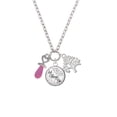 thumbnail image 2 of Delight Jewelry Silvertone 3-D Pink Baby Pacifier Let Things Go Fall Zoey Charm Necklace, 28", 2 of 4