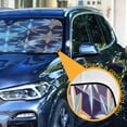 thumbnail image 3 of Universal Fit Accordion Auto Sunshade Windshield Sunshade 57'' x 31.5'' Geometric Stars, 3 of 8