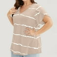 thumbnail image 2 of Plus Size Tops for Womens 2025 Fashion Large Leaf Sleeve Printed Short Sleeved V-Neck Top, 2 of 7