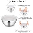 thumbnail image 4 of Juego de 7 Cuencos de Mezcla, Bowls de Cocina de Acero Inoxidable con Tapas Herm&eacute;ticas, Ideal para Hornear, Mezclar, Ensalada, Servir y Preparar, Tama&ntilde;o de 4.5, 3.6, 2.7, 2.1, 1., 4 of 6